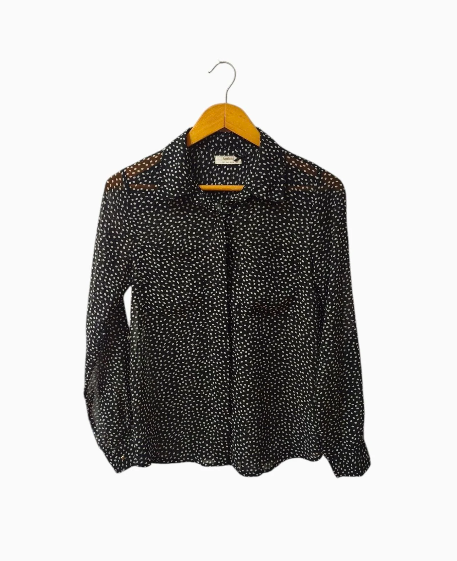 Camisa de lunares negra y blanca Amichi mujer Talla S